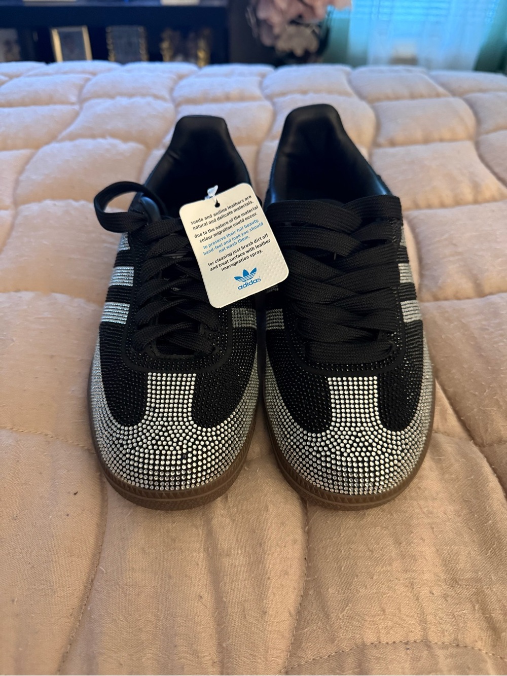 Adidas Women’s Originals Samba OG SE Black/White Rhinestone Casual Shoes